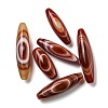 Natural Red Striped Agate/Banded Agate Beads Strands G-NH009-01-1