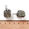 Cuboid Brass Natural Pyrite Pendants G-N0145-10P-3