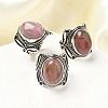 Natural Rhodonite Adjustable Rings RJEW-I108-02AS-13-1