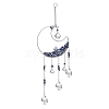 Natural Sodalite Chips Beaded Moon Hanging Ornaments PW-WGFD94D-08-1