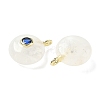 Natural Quartz Crystal Flat Round Pendants G-H318-01G-12-2