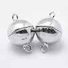 Anti-Tarnish Rhodium Plated 925 Sterling Silver Magnetic Clasps X-STER-F037-098P-8mm-2