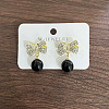Alloy Crystal Rhinestone Bowknot Dangle Stud Earrings FS-WG0E442-03-1