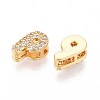 Brass Micro Pave Clear Cubic Zirconia Beads KK-T071-17G-P-2