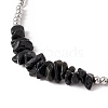 Natural Dyed & Heated Black Agate Chips Pendant Necklace NJEW-E015-01A-3