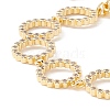 Clear Cubic Zirconia Open Ring Link Chains Bracelet BJEW-I301-08G-2
