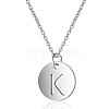 Non-Tarnish 201 Stainless Steel Initial Pendants Necklaces NJEW-S069-TN507-K-1