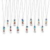 12Pcs 12 Constellations & Natural Mixed Gemstone Chips Pendant Necklaces Set NJEW-JN04282-1