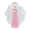 Angel Wood & Cotton Threads Pendant Decoration HJEW-JM02406-02-1