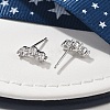 Brass Micro Pave Clear Cubic Zirconia Stud Earrings EJEW-R016-01P-2