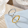2Pcs 2 Colors Alloy with Crystal Rhinestone Finger Rings RJEW-TADJ0001-01E-5