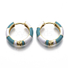 Brass Huggie Hoop Earrings EJEW-S209-08C-2