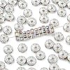 Brass Grade A Rhinestone Spacer Beads RB-A004-4-1