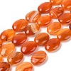 Natural Striped Agate/Banded Agate Beads Strands G-Q182-01E-1