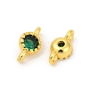 Brass Cubic Zirconia Flat Round Connector Charms KK-H204-02G-02-2