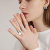 6Pcs 304 Stainless Steel Open Cuff Finger Rings RJEW-UN00009-6