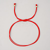 Fashionable Red Fibre Braided Rope Bracelets for Women Men HN7750-1-2