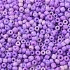 8/0 Baking Paint Glass Round Seed Beads SEED-XCP0001-09-3