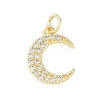 Rack Plating Brass Micro Pave Clear Cubic Zirconia Charms KK-Z060-09G-03-1