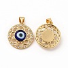 Rack Plating Brass Micro Pave Clear Cubic Zirconia Pendants LAMP-A153-07G-04-1