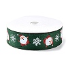 20 Yards Christmas Santa Claus Printed Polyester Grosgrain Ribbons OCOR-K005-01B-2