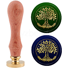 Brass Wax Seal Stamp with Handle AJEW-WH0184-0520