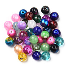 Mixed Style & Mixed Color Round Spray Painted Glass Beads DGLA-X0003-8mm