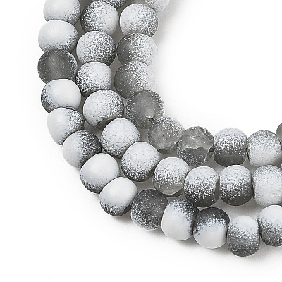 Frosted Crackle Glass Beads X1-GLAA-U001-4mm-M06-1