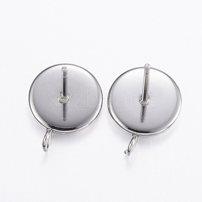 Non-Tarnish 304 Stainless Steel Stud Earring Settings STAS-H380-D-13P-1