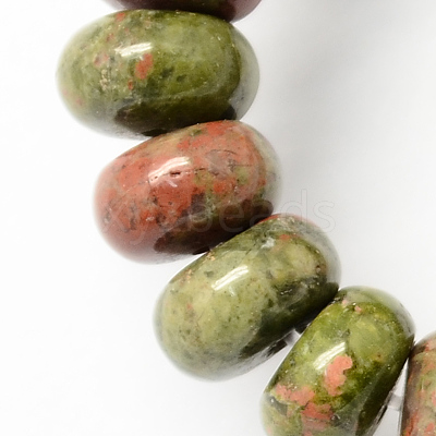 Natural Unakite Stone Beads Strands G-S105-8mm-11-1