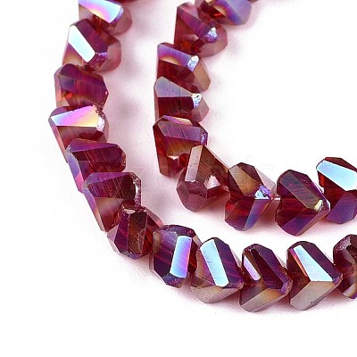 Electroplate Transparent Glass Beads Strands GLAA-N021-4mm-26-1