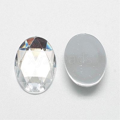 Acrylic Rhinestone Flat Back Cabochons GACR-Q011-30x40-02-1