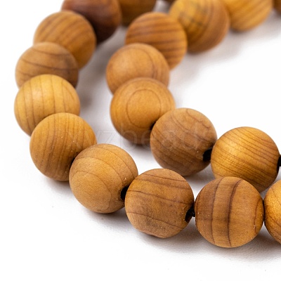 Natural Wood Beads Strand X-WOOD-F006-01-8mm-1