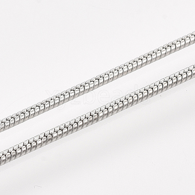 Brass Round Snake Chain Necklace Making MAK-T006-11A-P-1