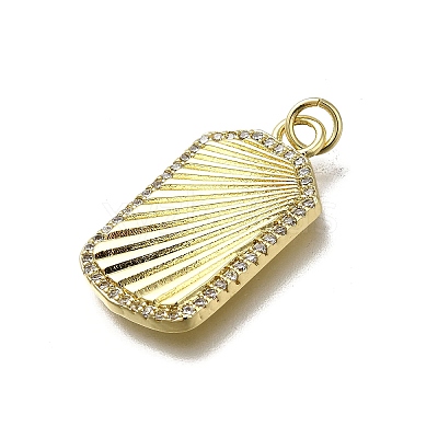 Brass Micro Pave Cubic Zirconia Pendants KK-C090-16G-1