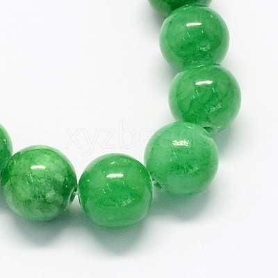 Natural Dyed Yellow Jade Gemstone Bead Strands G-R271-8mm-YXS19-1