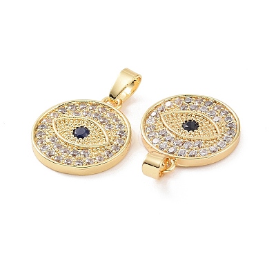 Brass Micro Pave Cubic Zirconia Pendants KK-E068-VC461-1