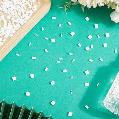 300Pcs 3 Styles 2-Hole Opaque Glass Seed Beads SEED-HY0001-36A-1