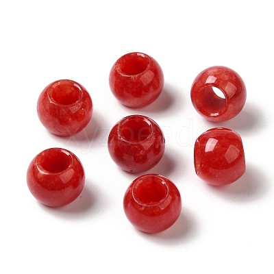 Natural White Jade(Dyed) European Beads G-N342-03Q-1