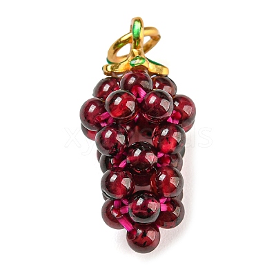 Natural Garnet Round Cluster Pendants X-G-D094-07G-1