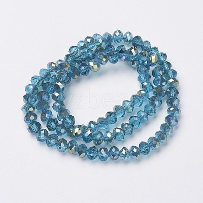 Electroplate Transparent Glass Beads Strands X-EGLA-A034-T8mm-S18-1