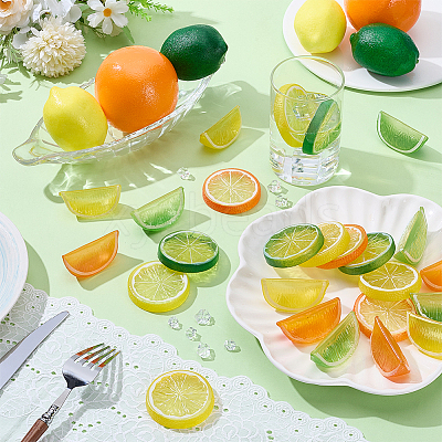 22Pcs 3 Styles Plastic Simulated Lemon DJEW-AR0001-15B-1
