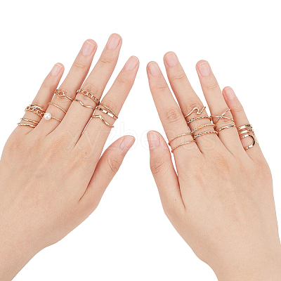 2 Sets 2 Styles Plastic Imitation Pearl Open Cuff Rings Set RJEW-AN0001-07-1
