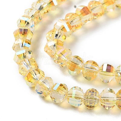 Transparent Electroplate Glass Beads Strands GLAA-Q099-H01-14-1