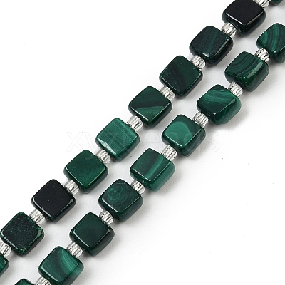 Natural Malachite Beads Strands G-L630-A01-7x7mm-1