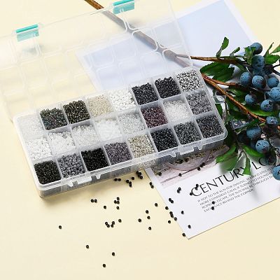 600G 24 Colors Glass Seed Beads SEED-JP0008-01-3mm-1