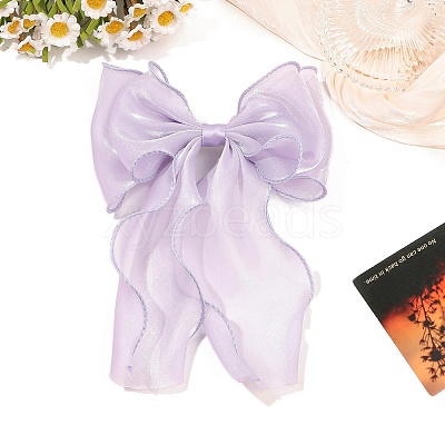 Cloth Long Bowknot Hair Barrettes PW-WG6129B-13-1