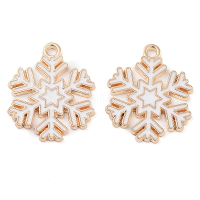 Christmas Theme Barrel Plating Alloy Enamel Pendants PALLOY-S192-01KCG-01-1