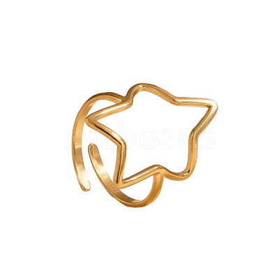 304 Stainless Steel Open Cuff Rings for Women WGE4013-01-1
