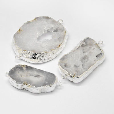 Electroplated Natural & Dyed Druzy Agate Links connectors G-N0168-009-1